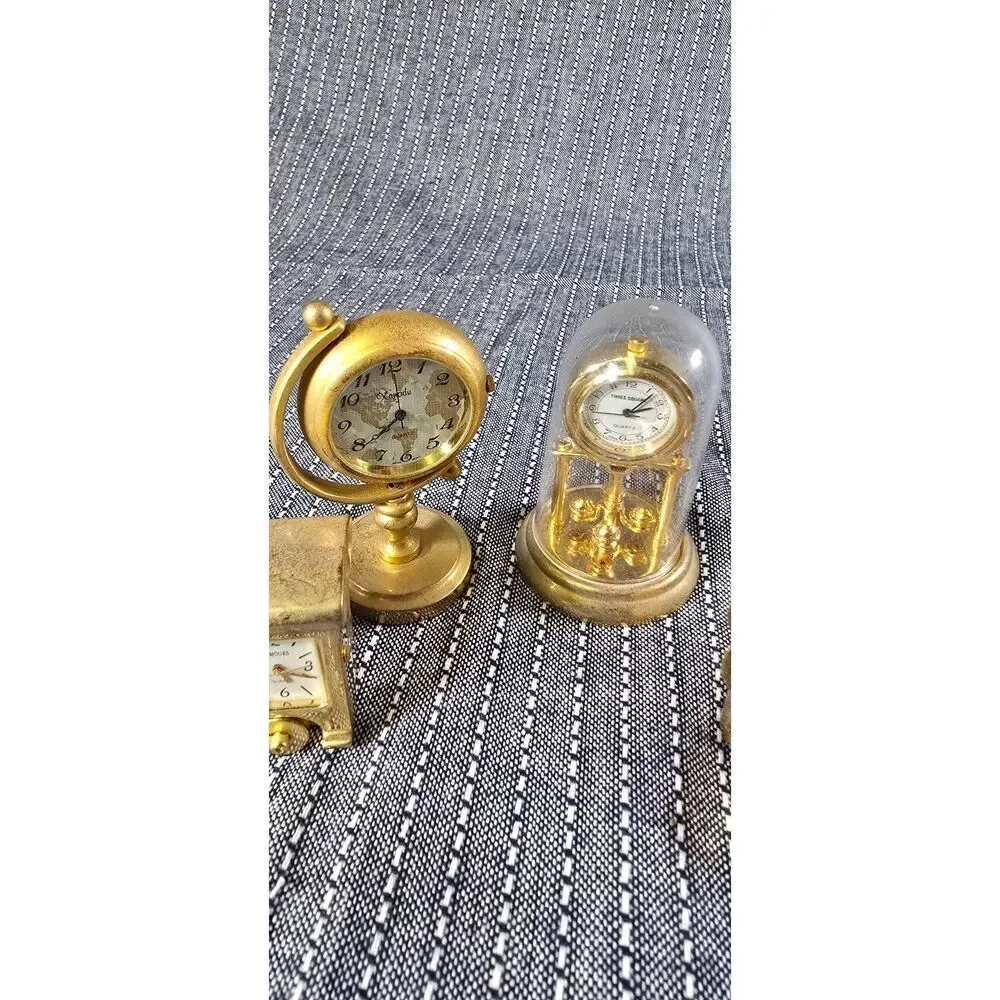 Lot of Vintage Minature Gold tones Clocks